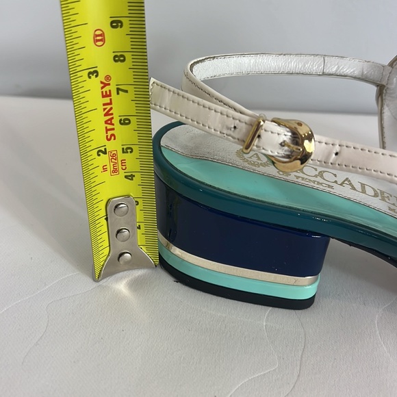 Accademia of Venice made in Italy Shades of Blue Bejewelled Sling Back Sandal - Picture 14 of 17